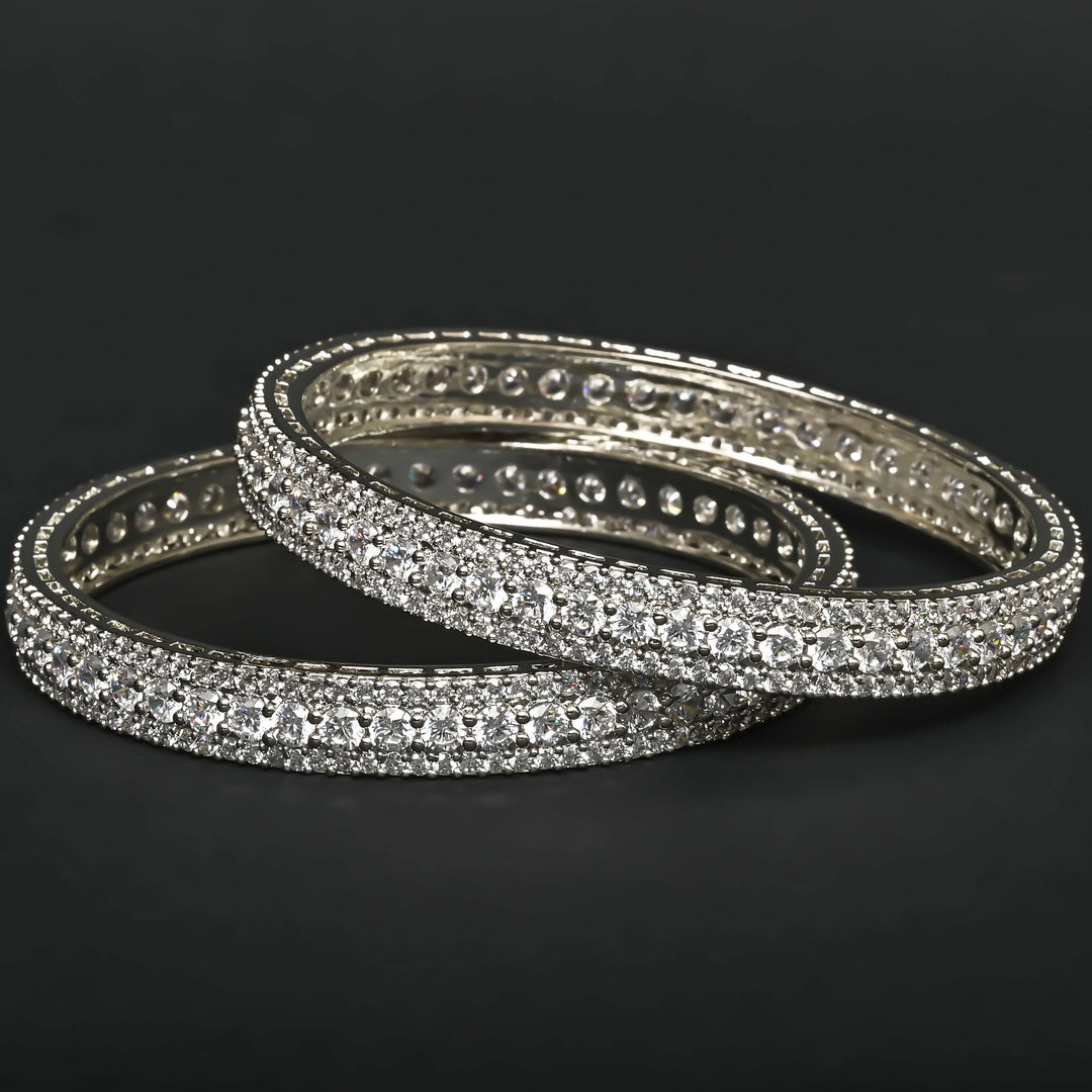 CZ White Gold Bangles