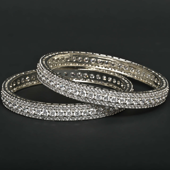 CZ White Gold Bangles