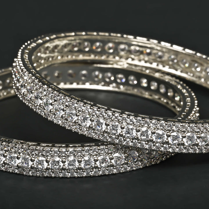 CZ White Gold Bangles