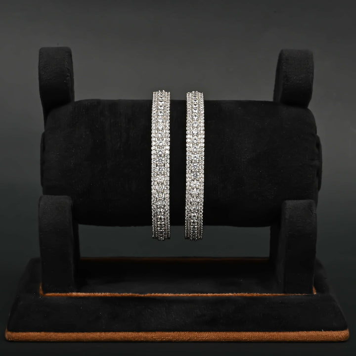 CZ White Gold Bangles