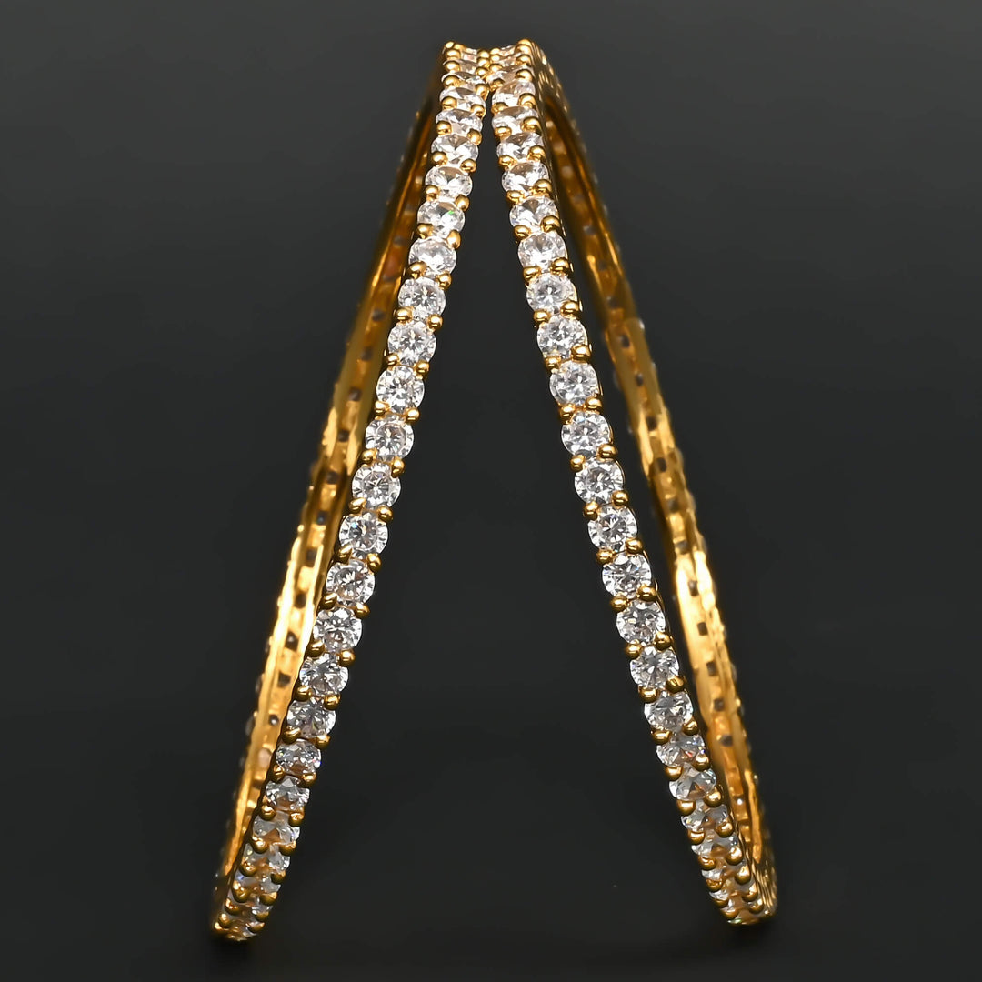 CZ Gold Finish Bangles
