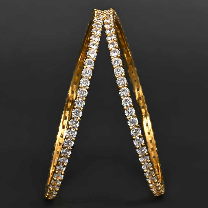 CZ Gold Finish Bangles