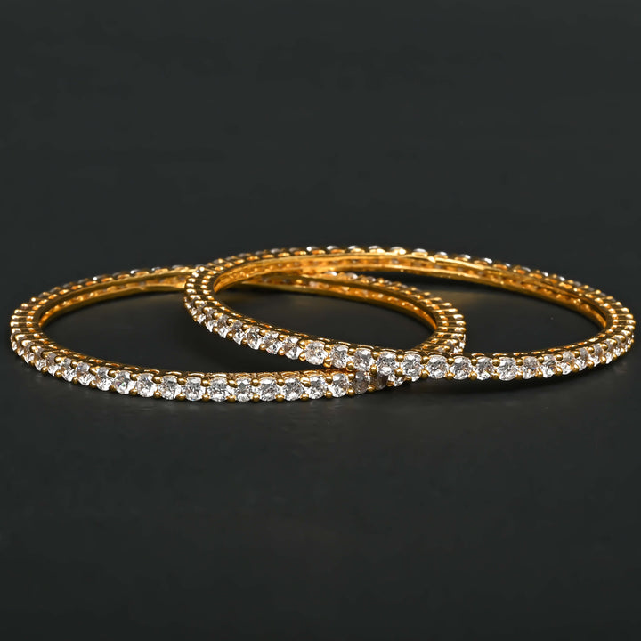 CZ Gold Finish Bangles