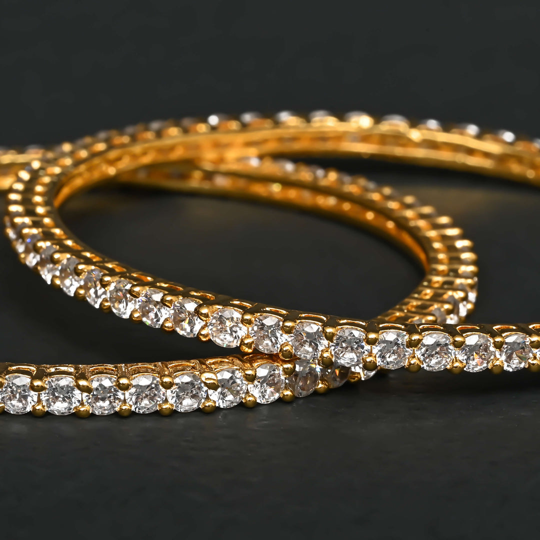 CZ Gold Finish Bangles