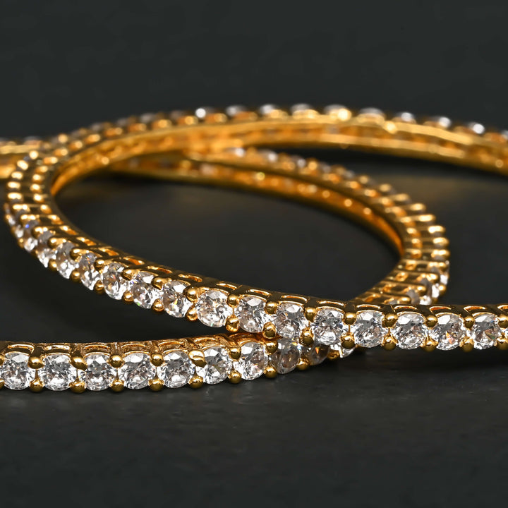 CZ Gold Finish Bangles