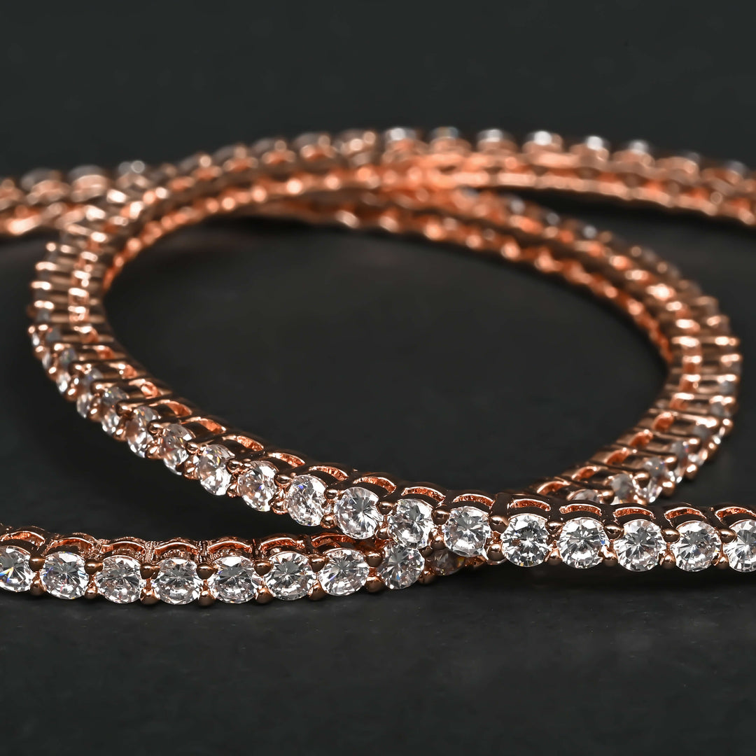 CZ Rose Gold Bangles