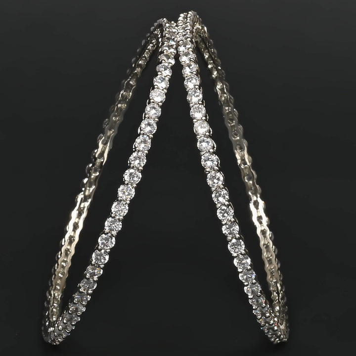 CZ White Gold Bangles