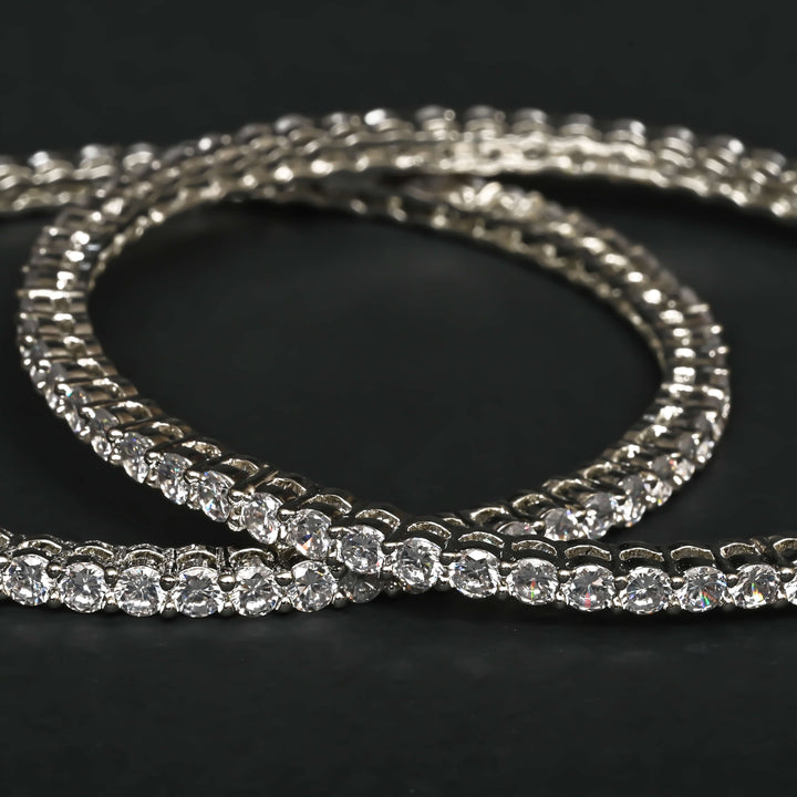 CZ White Gold Bangles