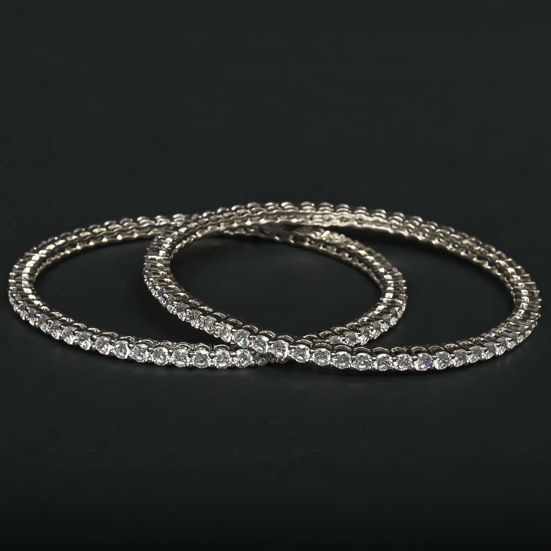 CZ White Gold Bangles