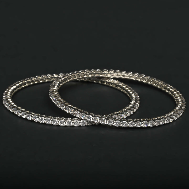 CZ White Gold Bangles