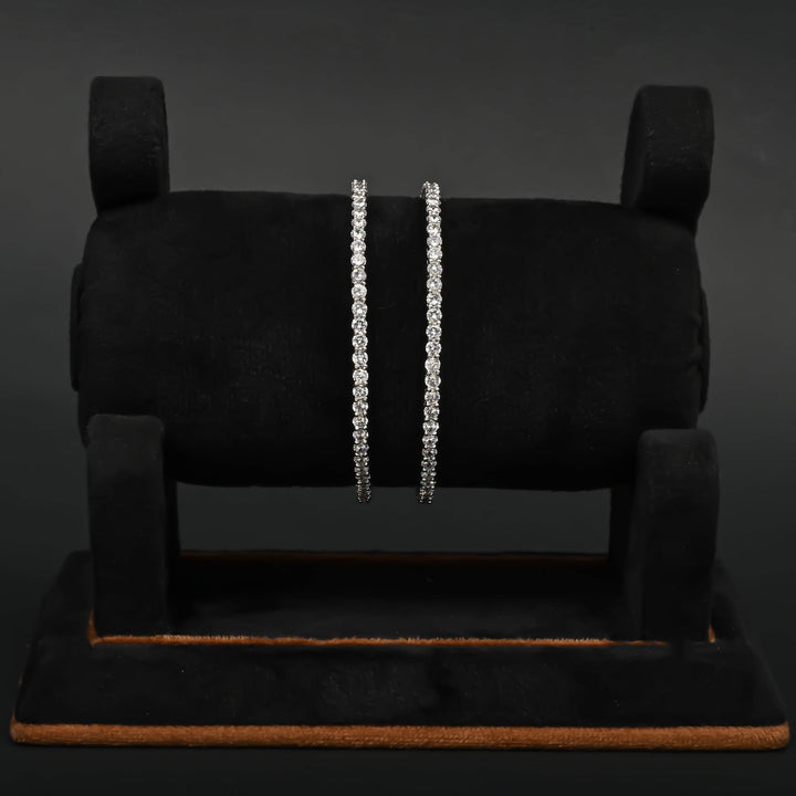 CZ White Gold Bangles