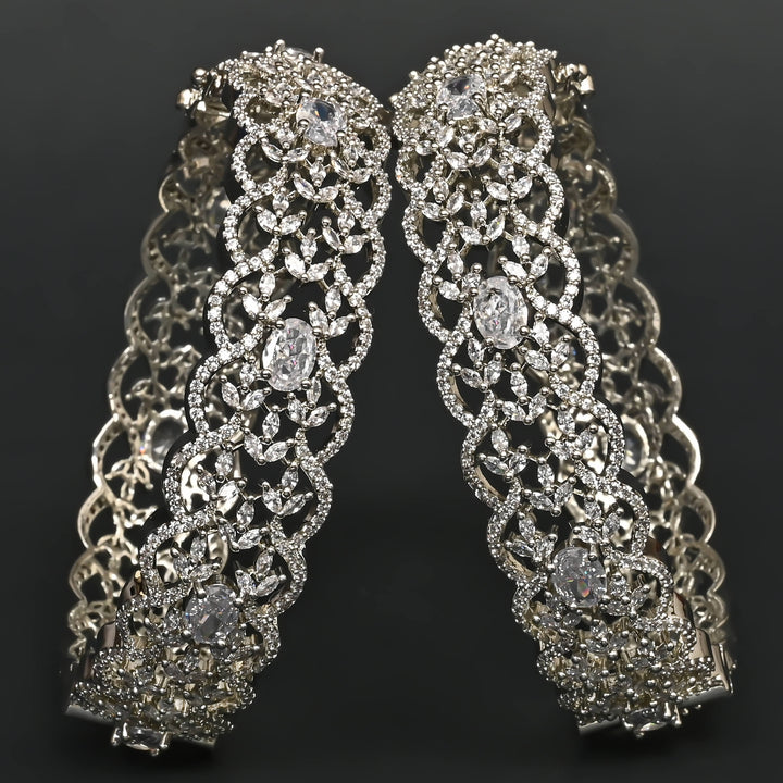 CZ White Gold Bangles