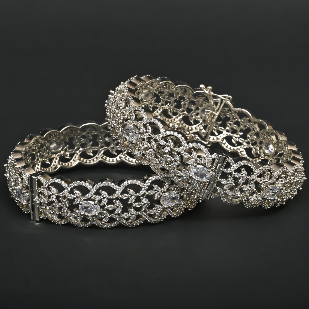 CZ White Gold Bangles
