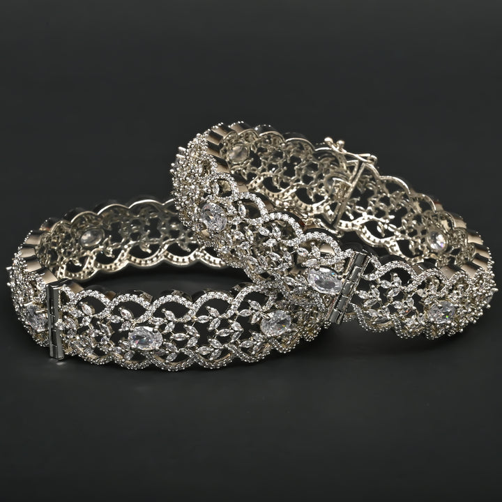 CZ White Gold Bangles