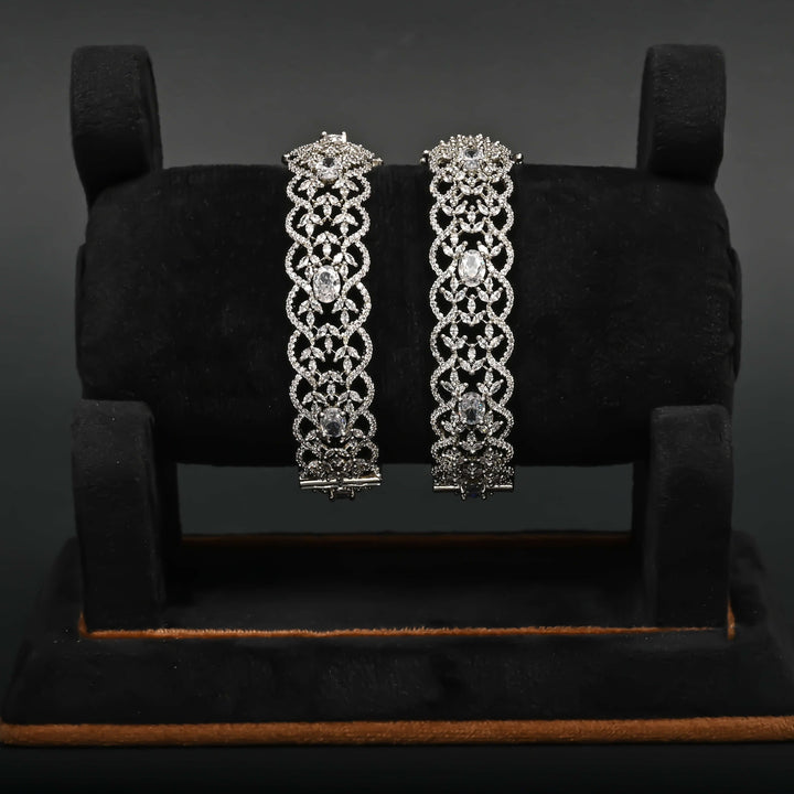 CZ White Gold Bangles