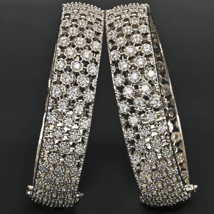 CZ White Gold Bangles