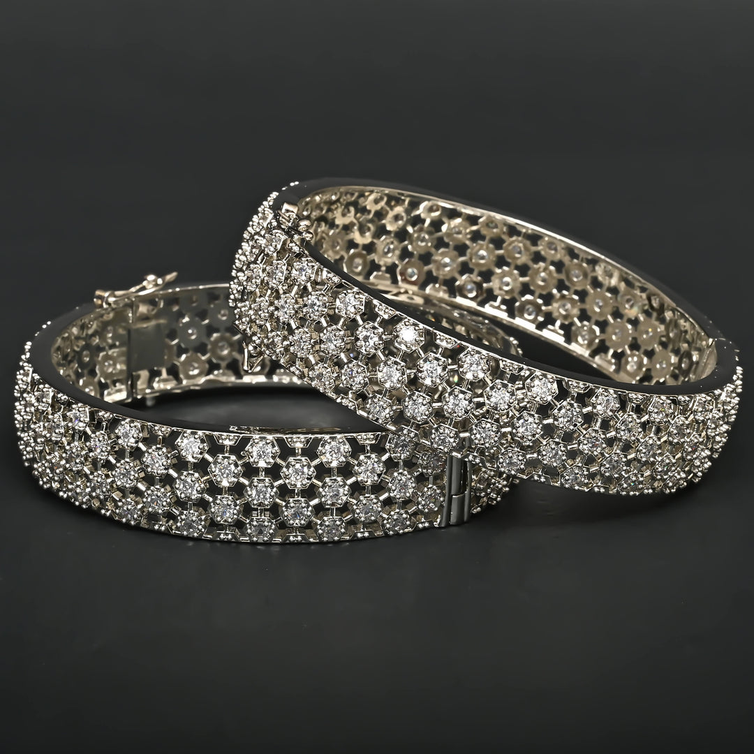 CZ White Gold Bangles