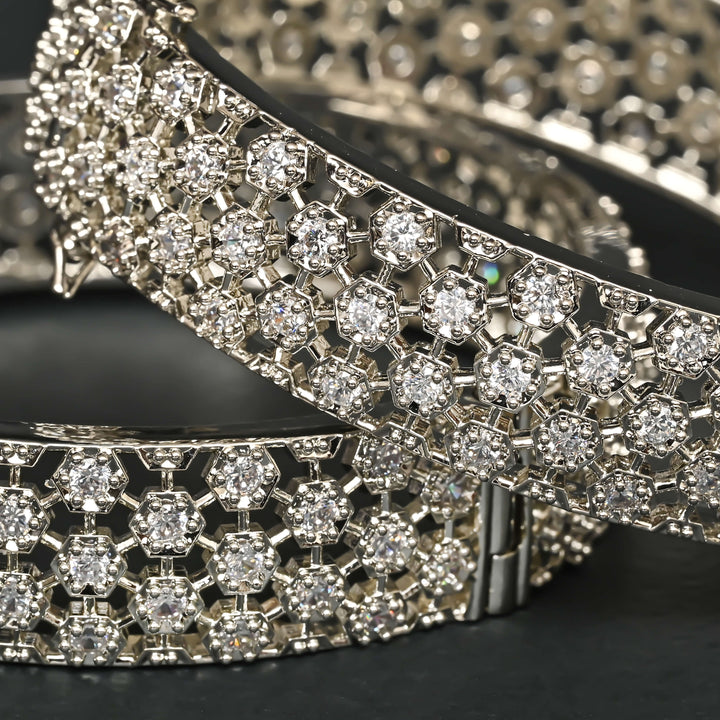 CZ White Gold Bangles