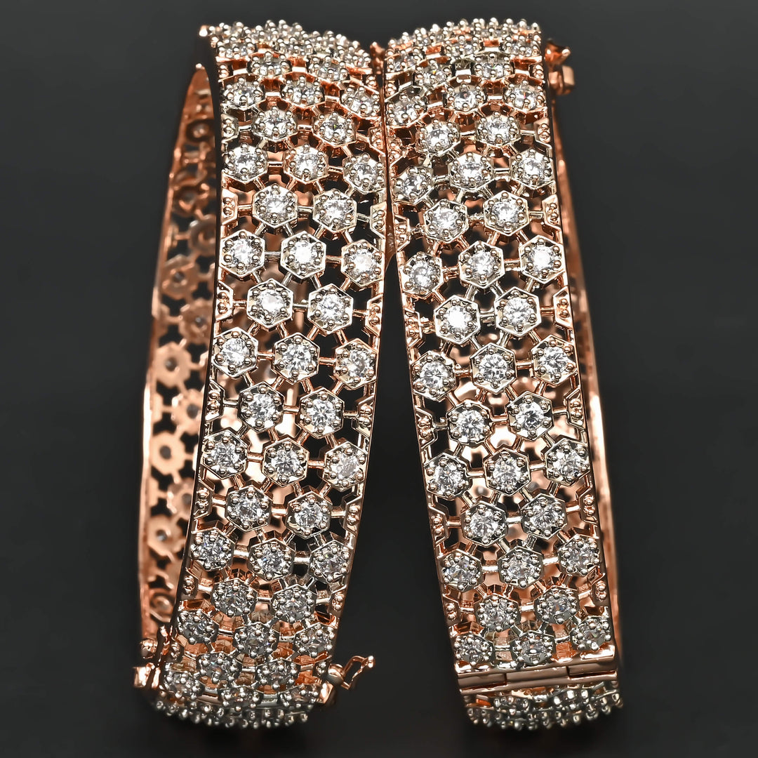 CZ Rose Gold Bangles