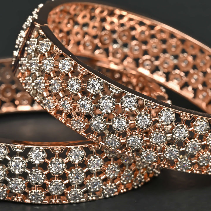 CZ Rose Gold Bangles