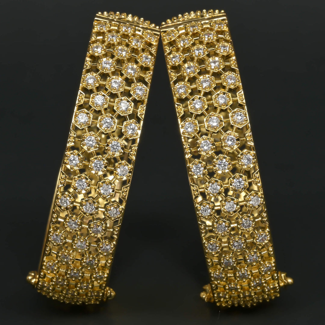 CZ Gold Finish Bangles
