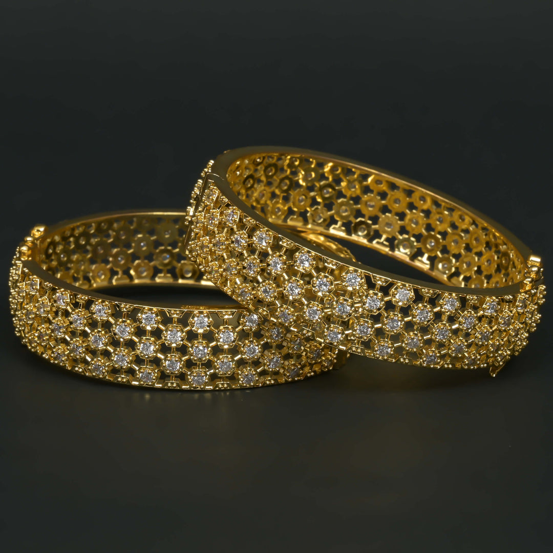 CZ Gold Finish Bangles