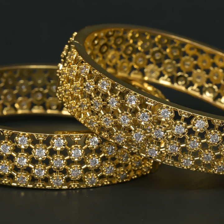 CZ Gold Finish Bangles