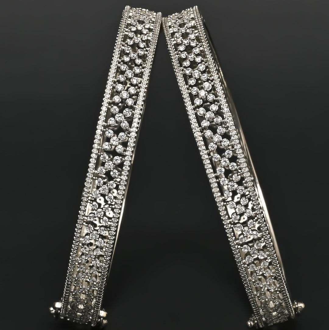 CZ White Gold Bangles
