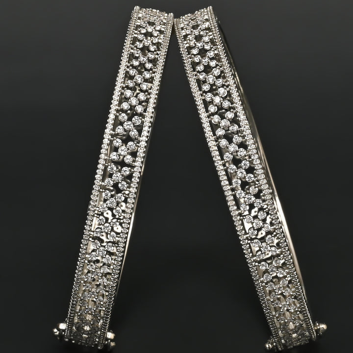 CZ White Gold Bangles