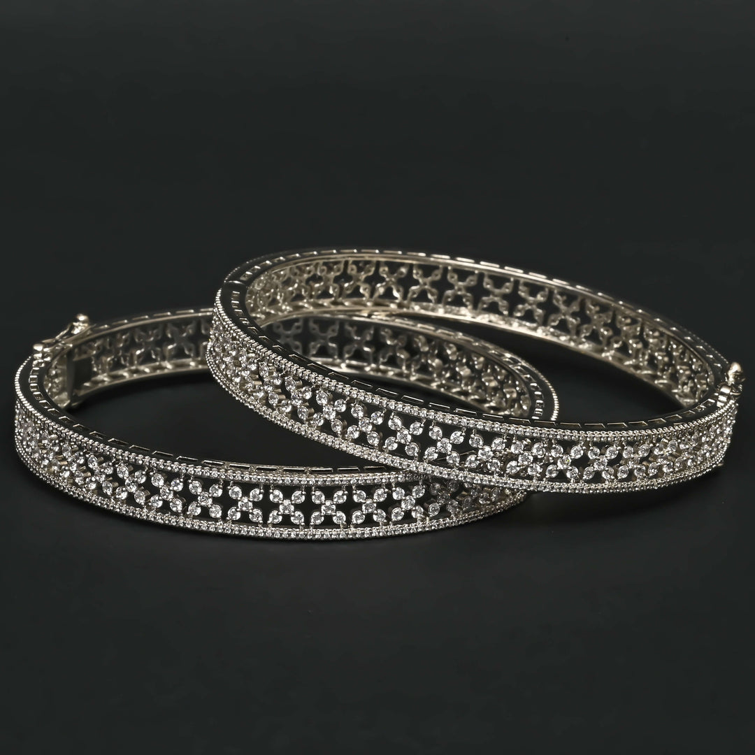 CZ White Gold Bangles