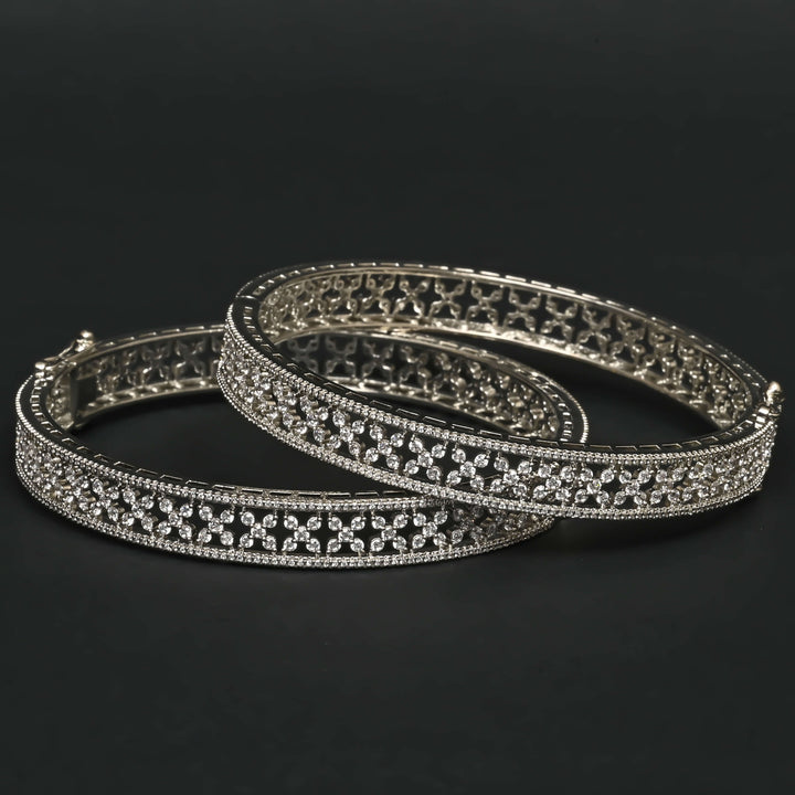 CZ White Gold Bangles