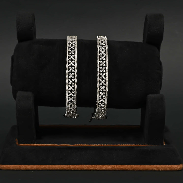 CZ White Gold Bangles