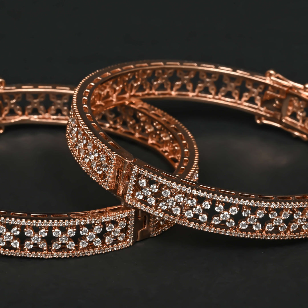 CZ Rose Gold Bangles