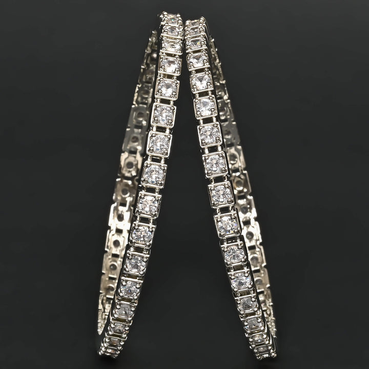 CZ White Gold Bangles