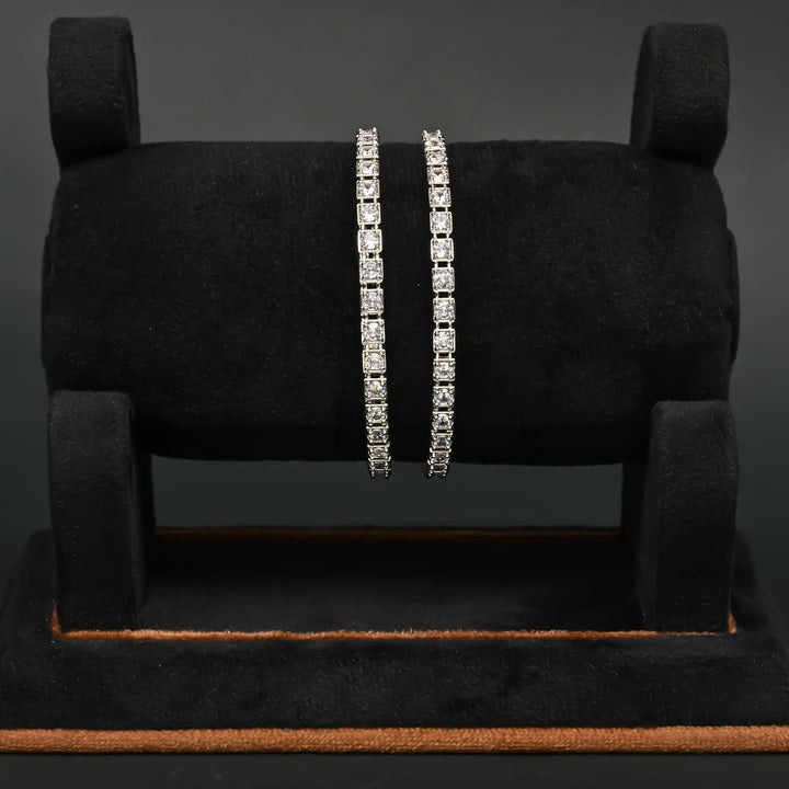 CZ White Gold Bangles