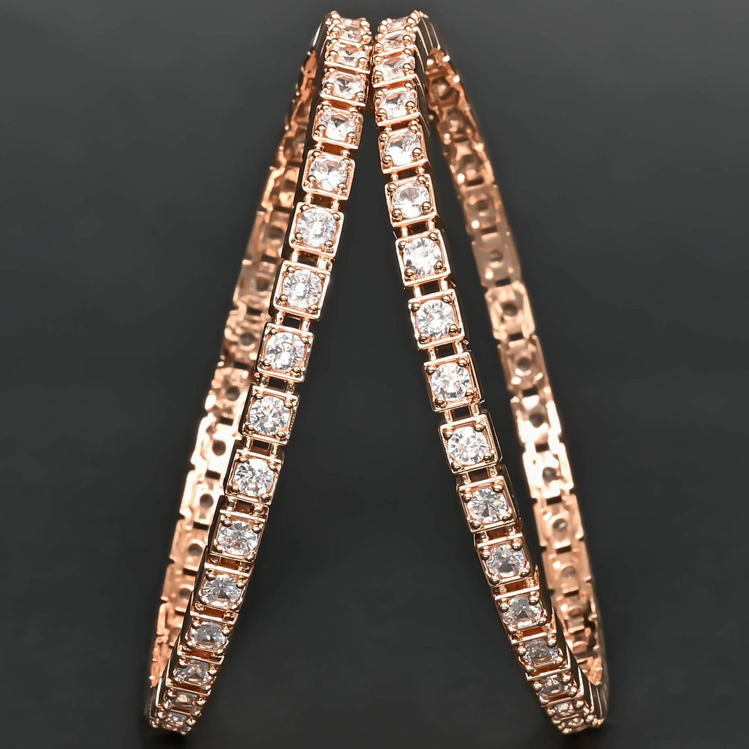 CZ Rose Gold Bangles