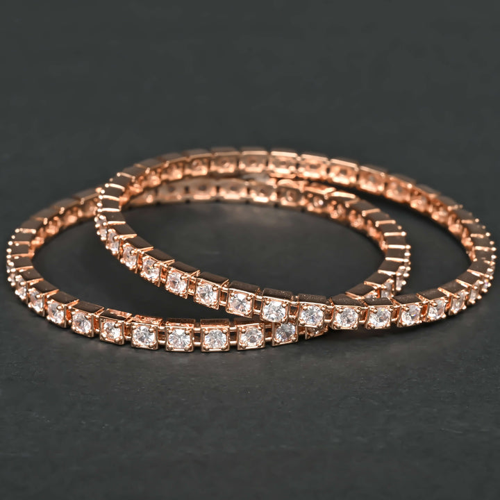 CZ Rose Gold Bangles