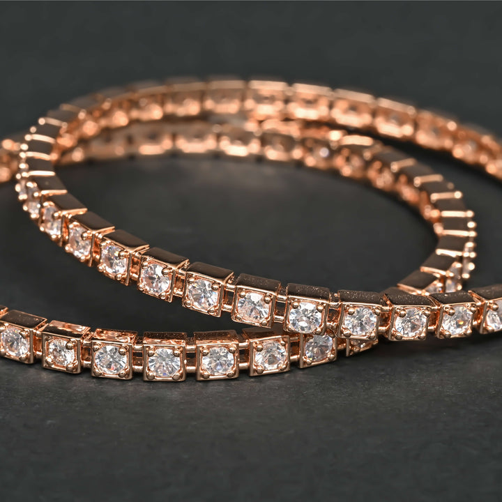CZ Rose Gold Bangles