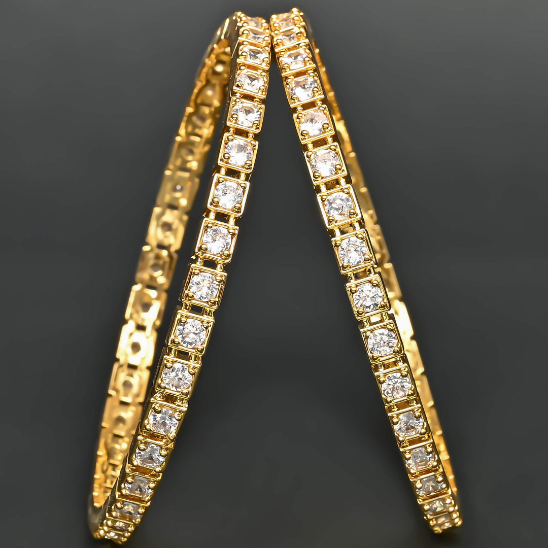 CZ Gold Finish Bangles