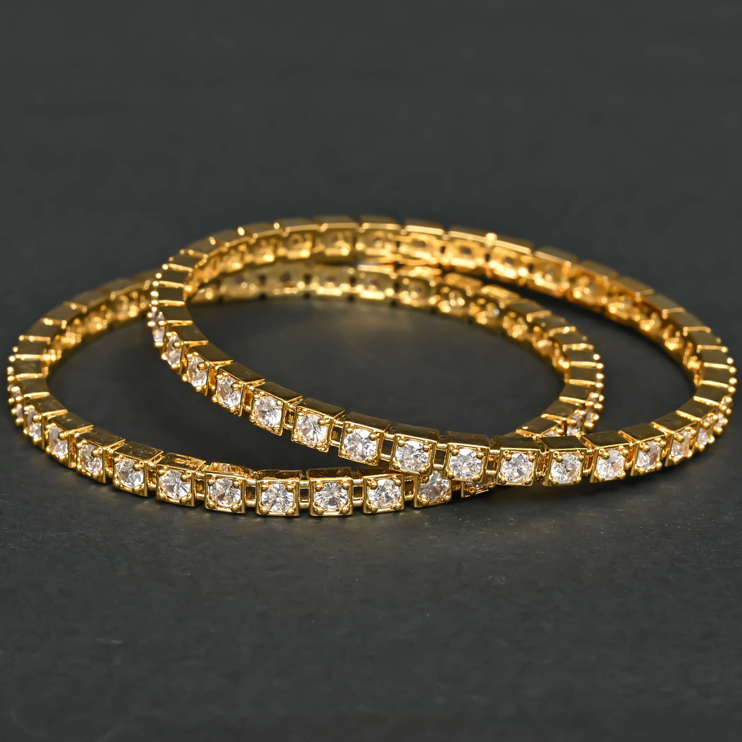 CZ Gold Finish Bangles
