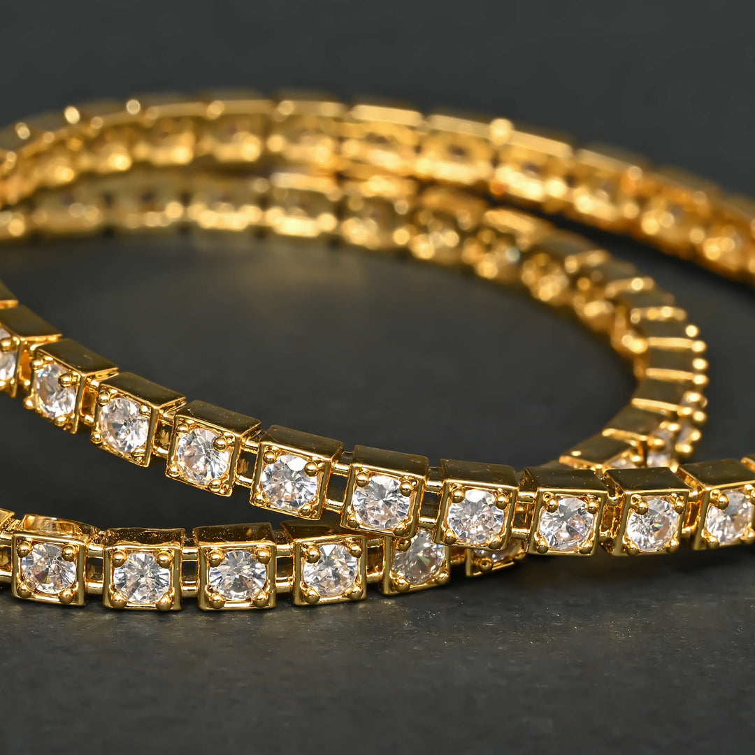 CZ Gold Finish Bangles