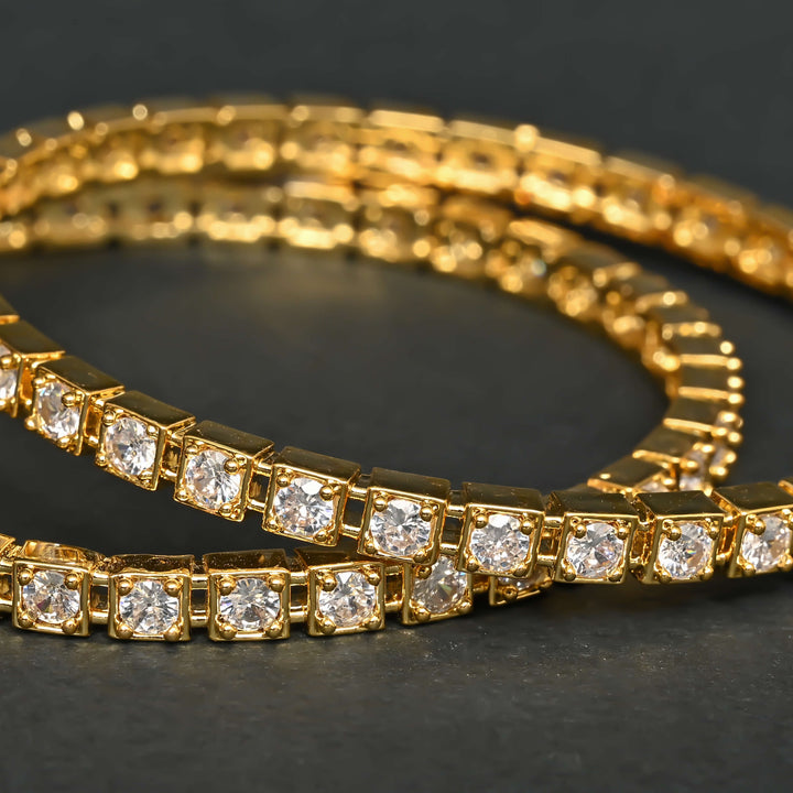 CZ Gold Finish Bangles