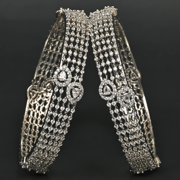 CZ White Gold Bangles
