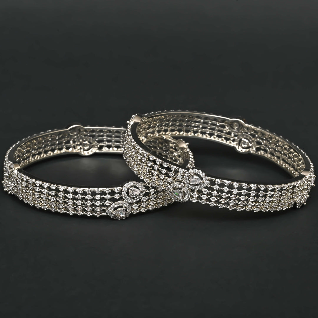 CZ White Gold Bangles