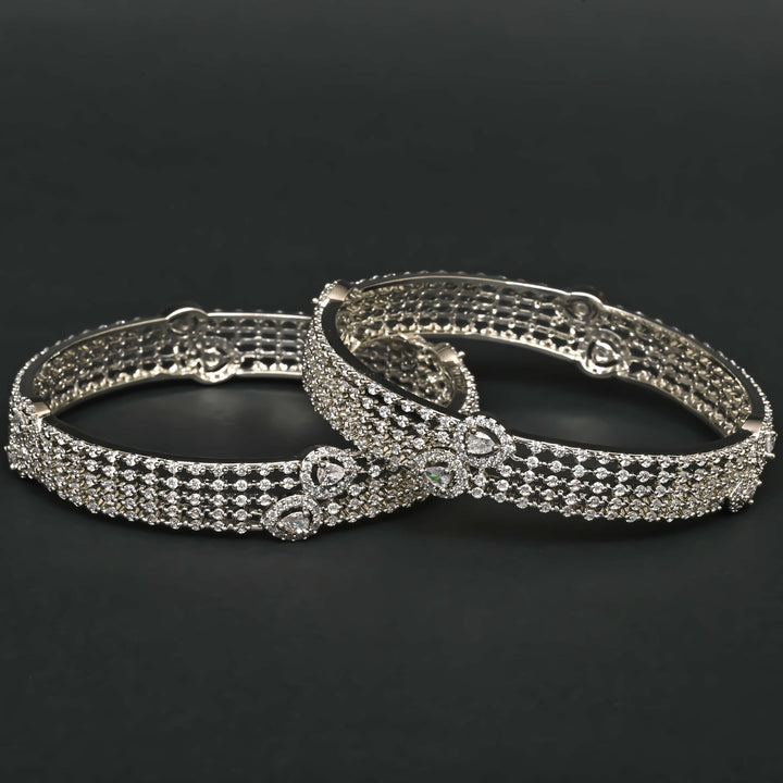CZ White Gold Bangles
