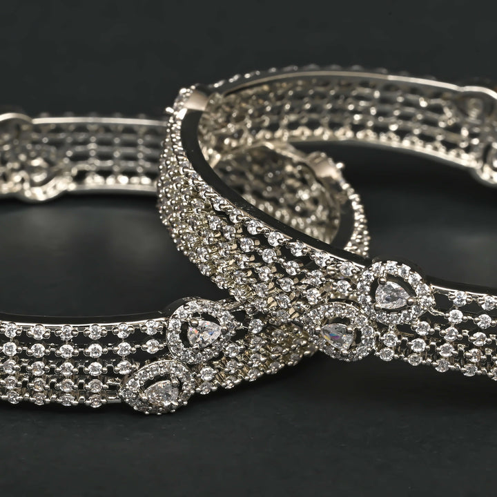 CZ White Gold Bangles