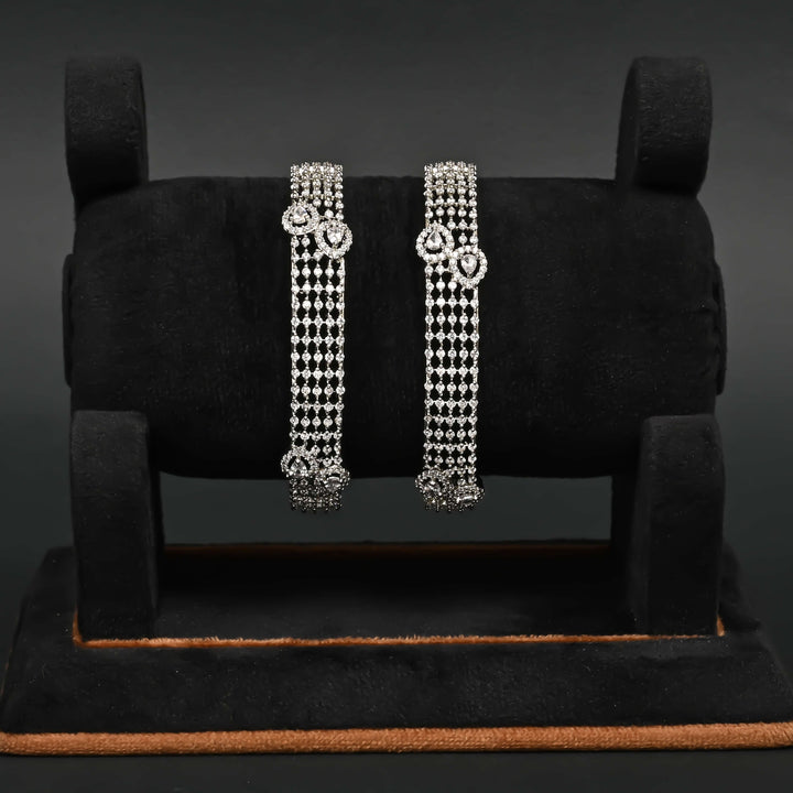 CZ White Gold Bangles