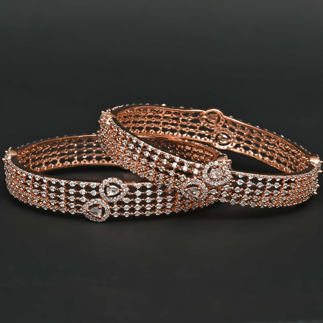 CZ Rose Gold Bangles