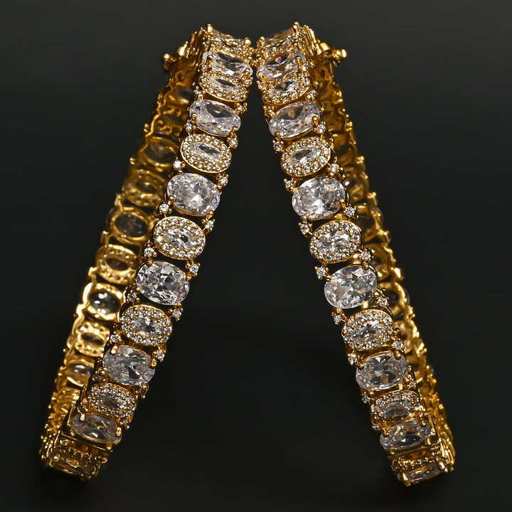 CZ Gold Finish Bangles