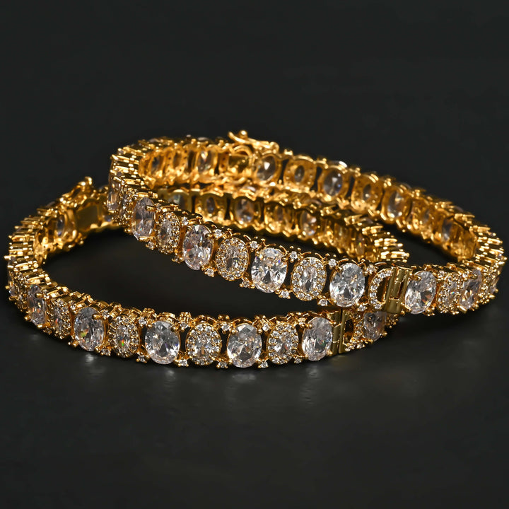 CZ Gold Finish Bangles